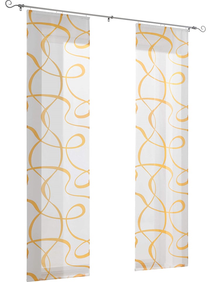 heine home Zasłona przesuwna w kolorze biało-pomarańczowym rozmiar: 145x60 cm