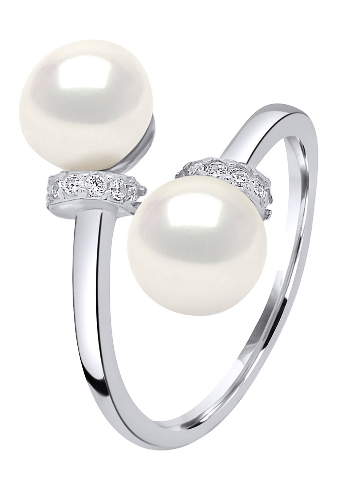Mitzuko Srebrny pierścionek z perłami rozmiar: onesize