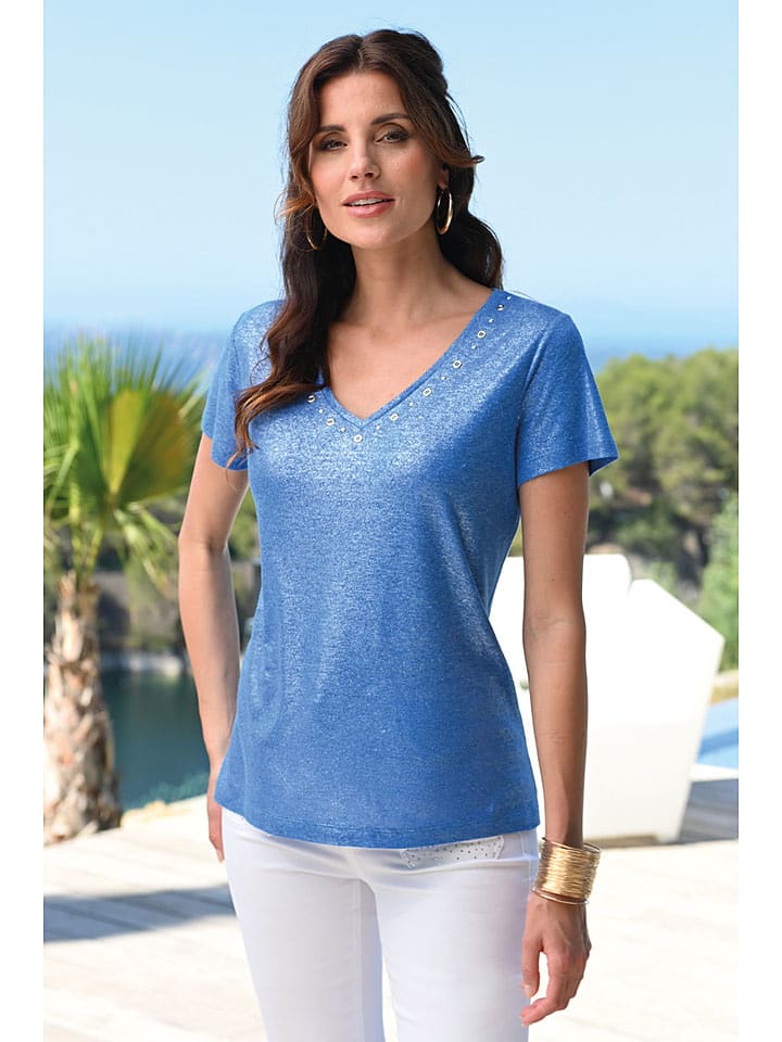 Bleu d'Azur Koszulka "Maxou" w kolorze niebieskim rozmiar: 40