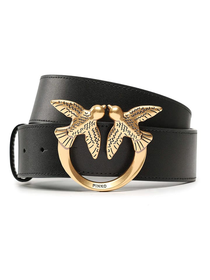 Pinko Skórzany pasek w kolorze czarnym rozmiar: 90