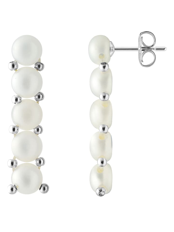 Pearline Srebrne kolczyki-wkrętki z perłami rozmiar: onesize