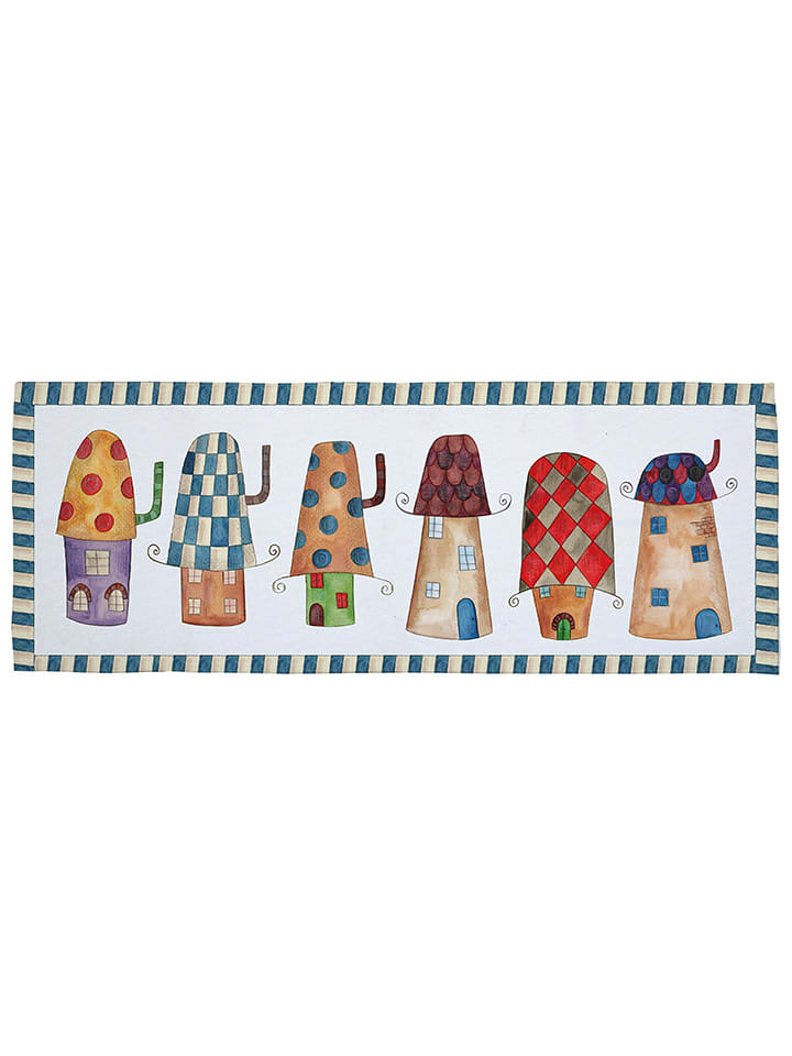 The Wild Hug Dywan "Houses" w kolorze jasnoszarym ze wzorem - 135 x 55 cm rozmiar: onesize