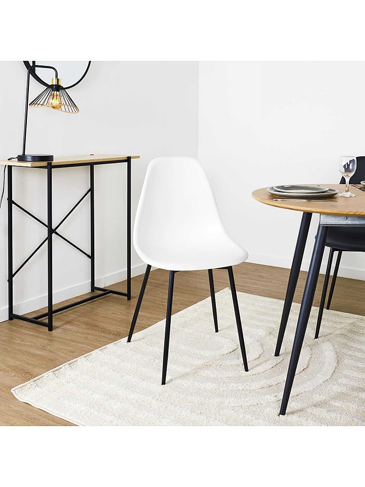 THE HOME DECO FACTORY Krzesło w kolorze białym - 50,7 x 84,8 x 45,5 cm rozmiar: onesize