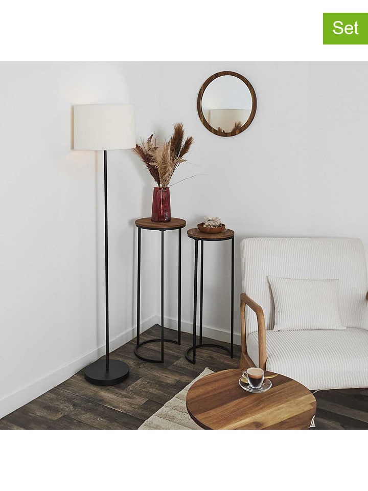 THE HOME DECO FACTORY Stoliki (2 szt.) w kolorze czarno-brązowym rozmiar: onesize