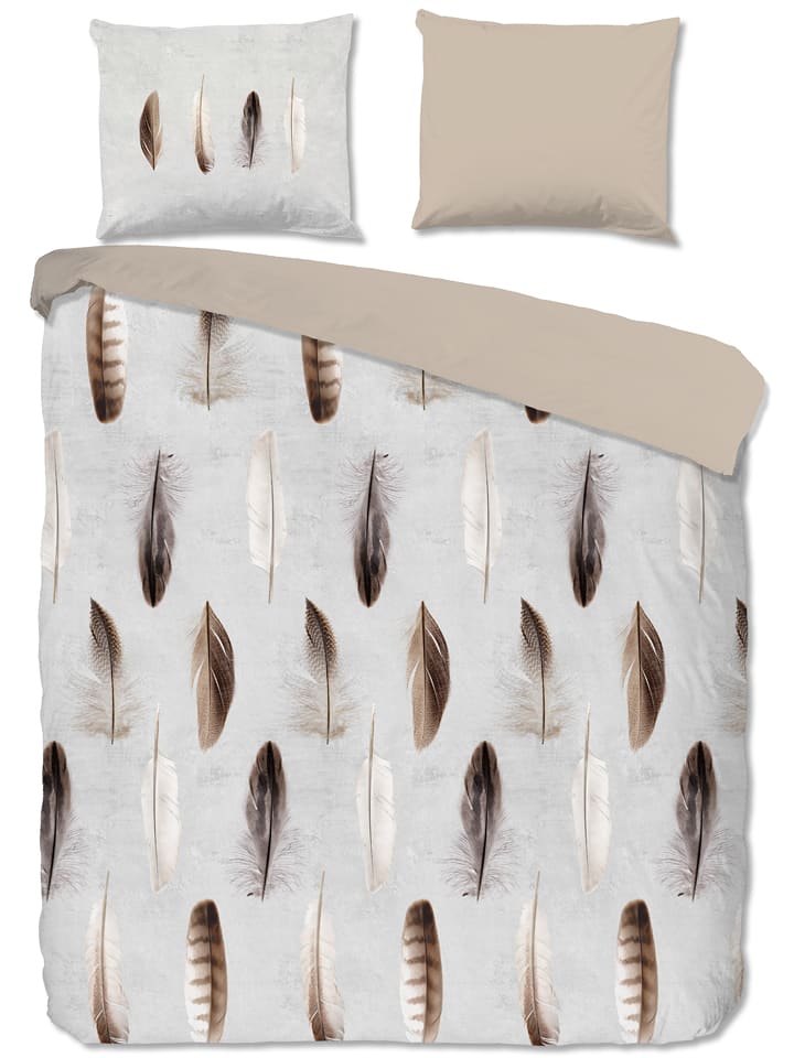 Good Morning Komplet pościeli "Lisa" w kolorze beżowo-szarym rozmiar: 135x200 cm
