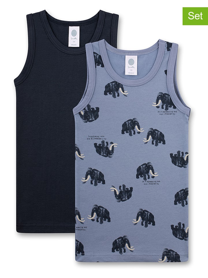 Sanetta Podkoszulki (2 szt.) w kolorze granatowo-błękitnym rozmiar: 92