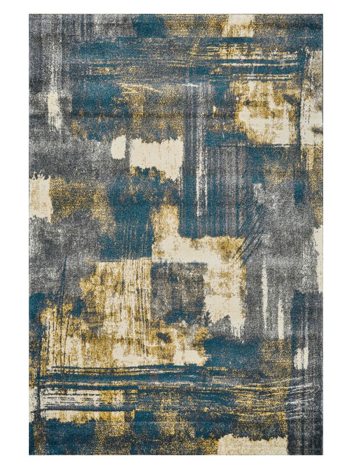 deco Rugs & Carpet Dywan "Milano" w kolorze szaro-złoto-niebieskim rozmiar: 60x110 cm