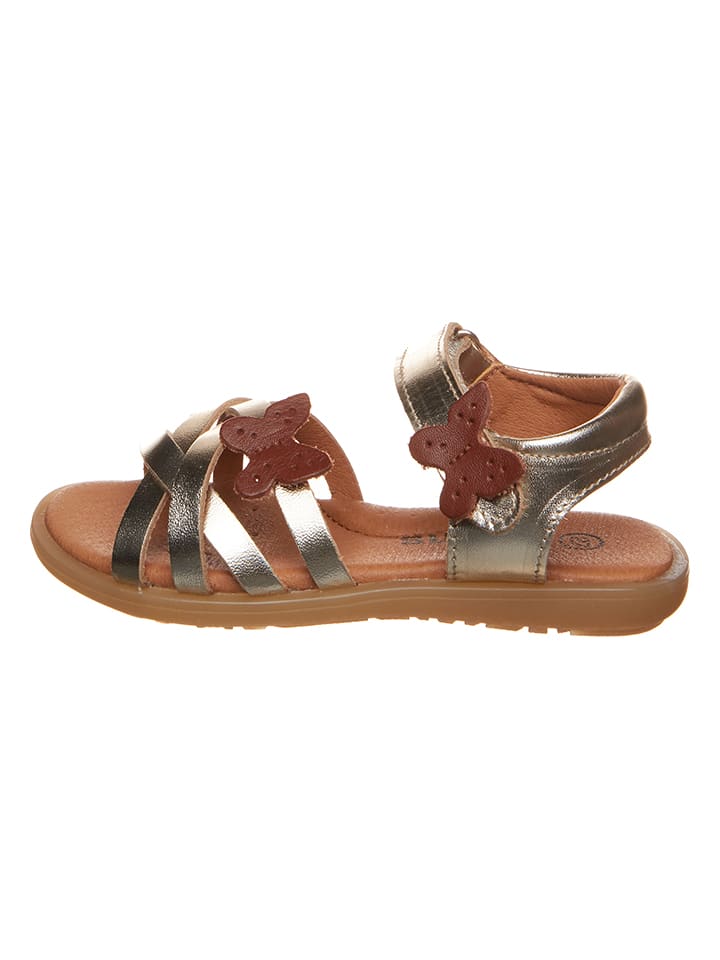 kmins Skórzane sandały w kolorze złotym rozmiar: 32