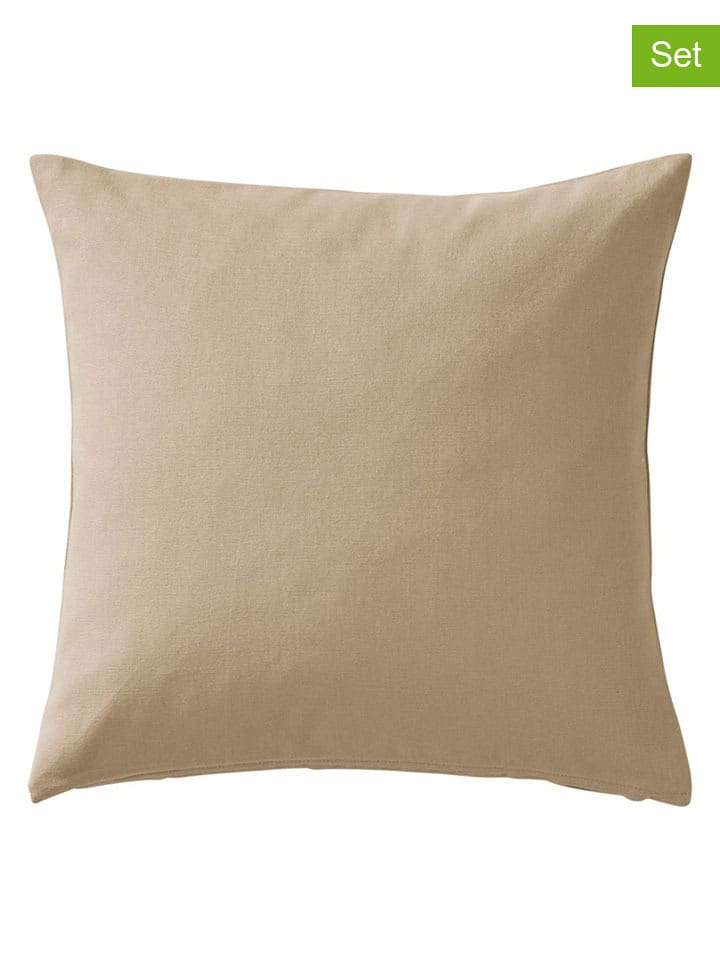 heine home Poszewki (2 szt.) w kolorze beżowym na poduszkę rozmiar: 40x40 cm