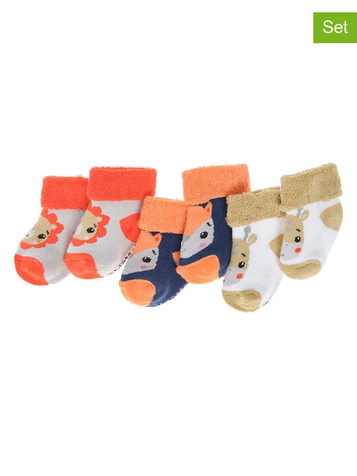 COOL CLUB Skarpety (3 pary) w kolorze biało-granatowo-pomarańczowym rozmiar: 19-21