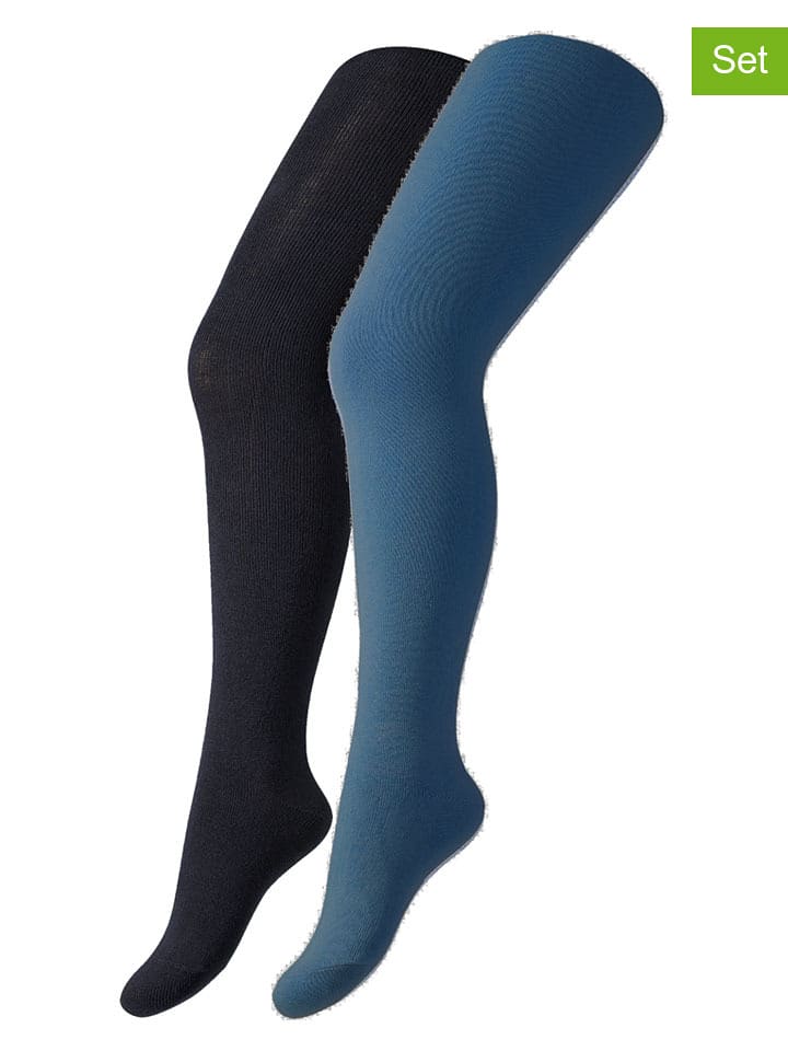 camano Rajstopy (2 pary) w kolorze niebieskim i czarnym rozmiar: 134-146