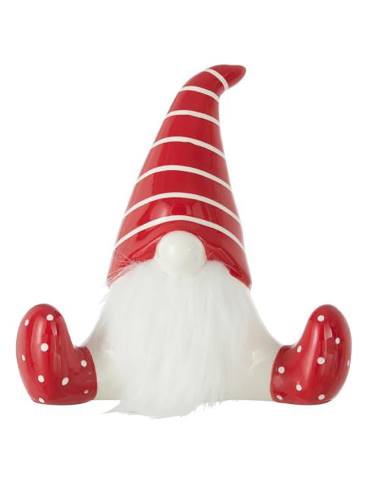 J Line Figurka dekoracyjna w kolorze biało-czerwonym - 19,5 x 19 x 10,5 cm rozmiar: onesize