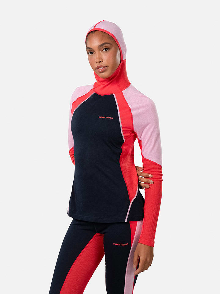 KARI TRAA Koszulka funkcyjna "Alma" w kolorze jasnoróżowo-czarnym rozmiar: L