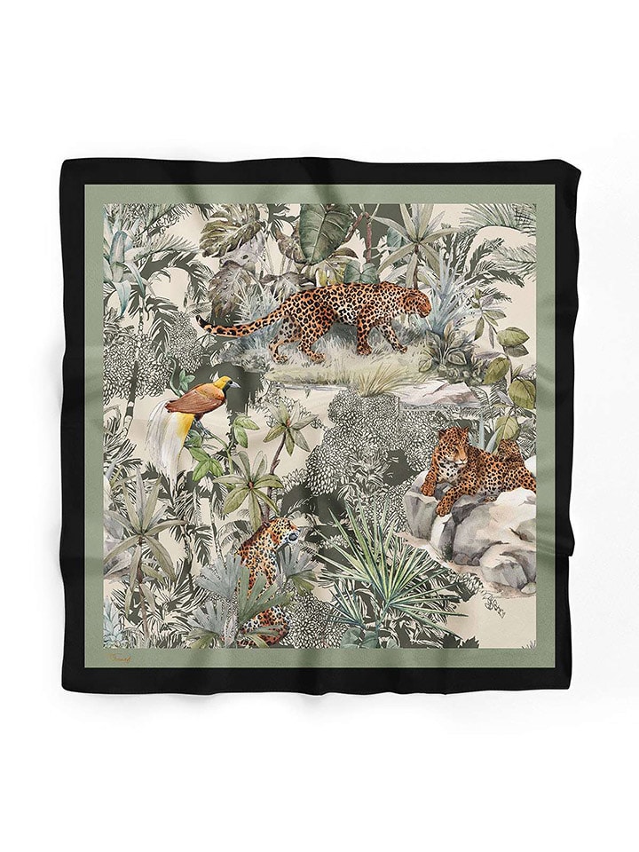 Lucky Bees Chusta w kolorze zielonym ze wzorem - 55 x 55 cm rozmiar: onesize