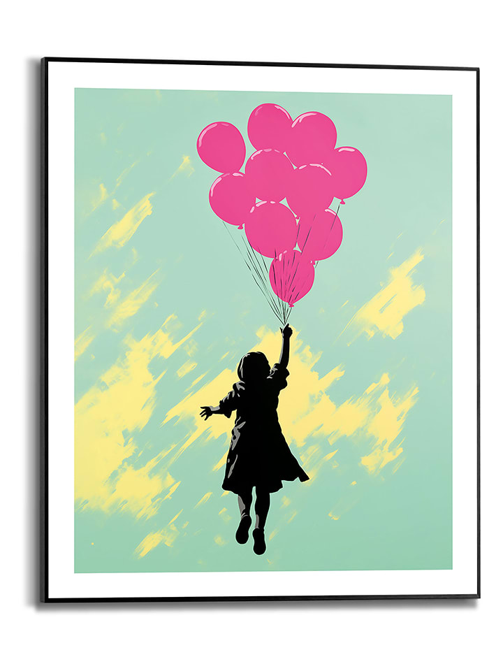 Orangewallz Druk artystyczny "Pink Balloons" w ramce rozmiar: 40x50 cm