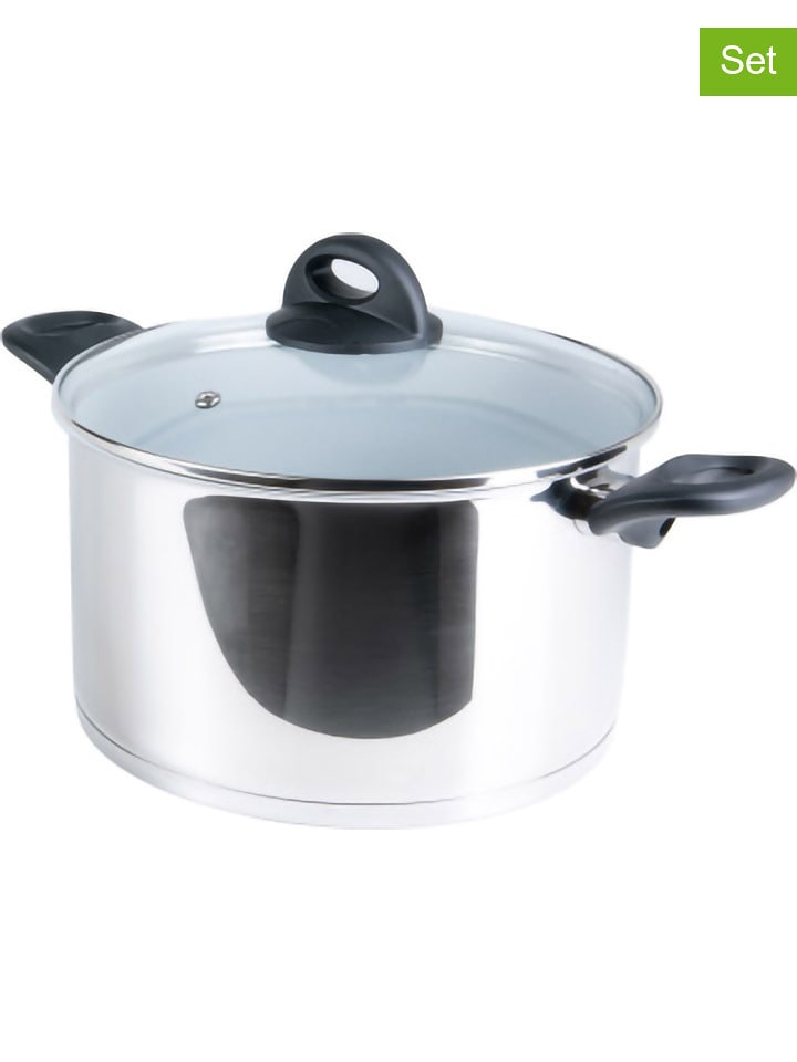 Genius 2-częściowy zestaw "Cerafit Steel" w kolorze srebrnym - Ø 24 cm rozmiar: onesize