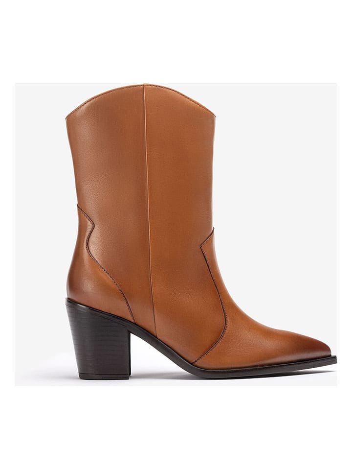 Unisa Skórzane kowbojki w kolorze jasnobrązowym rozmiar: 39