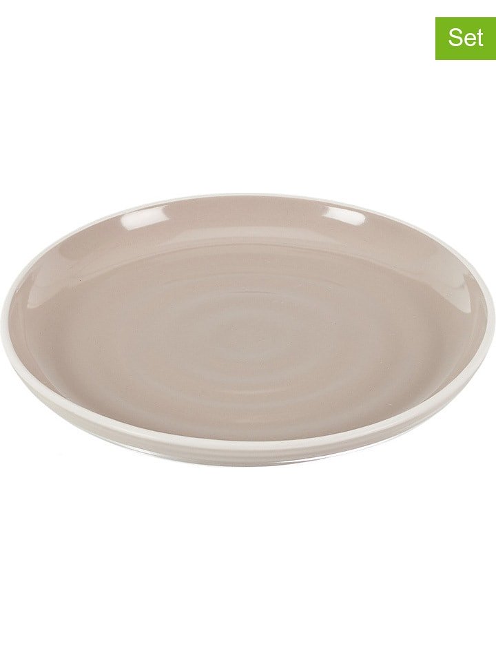Ethnical Life Talerze (12 szt.) "Bicolore" w kolorze beżowym - Ø 20 cm rozmiar: onesize