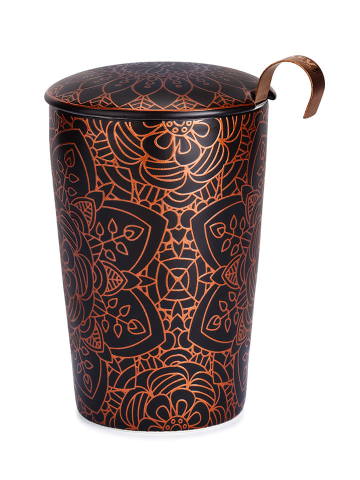 Eigenart Kubek "Mandala" w kolorze jasnobrązowo-czarnym do herbaty - 350 ml rozmiar: onesize