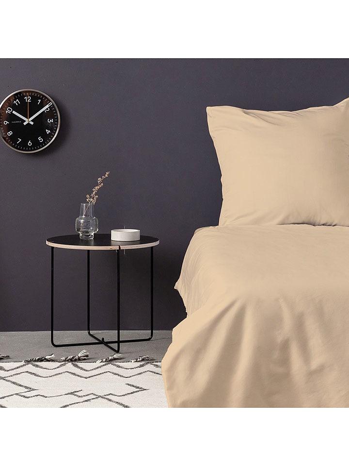 Elizabed Komplet pościeli satynowej w kolorze beżowym rozmiar: 135x200 cm