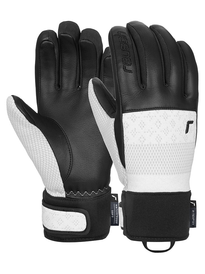 Reusch Rękawiczki funkcyjne "Re:Knit Elisabeth R-TEX® XT" w kolorze czarno-białym rozmiar: 7