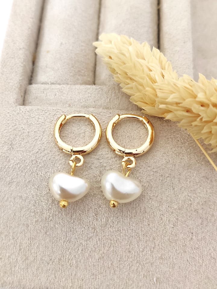 Nakkash Pozłacane kolczyki-kreole z perłami rozmiar: onesize