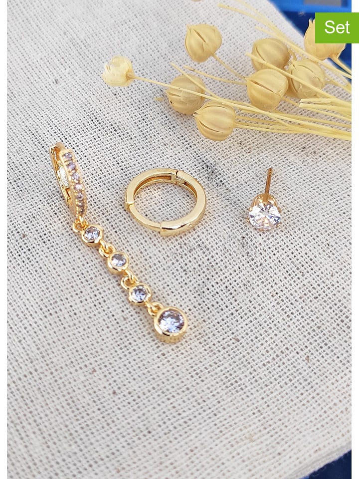 atelier MIU Kolczyki-kreole (3 szt.) z cyrkoniami rozmiar: onesize