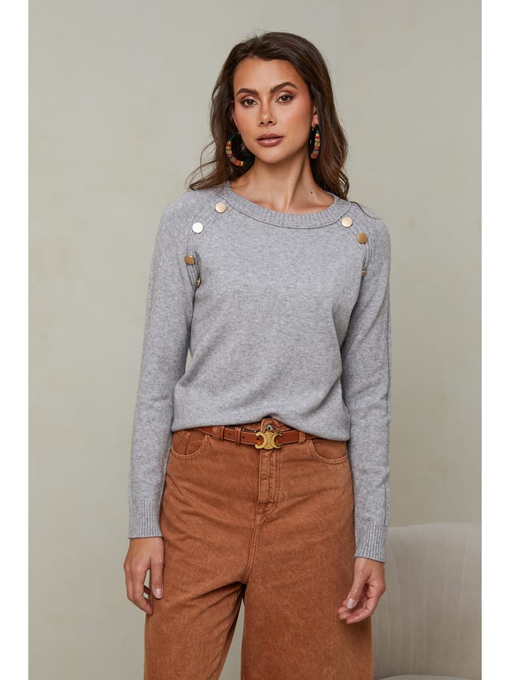 Joséfine Sweter "God" w kolorze szarym rozmiar: M