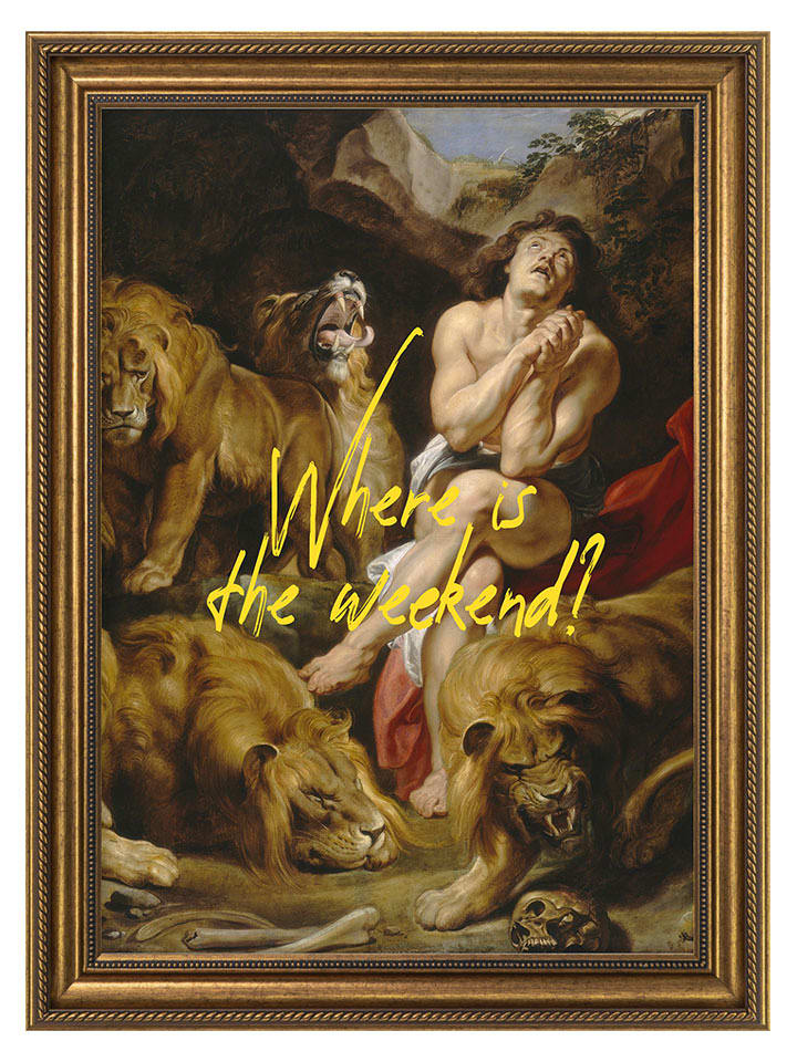 Ars Longa Druk artystyczny "Man in Lion Cave" w ramce - 70 x 50 cm rozmiar: onesize