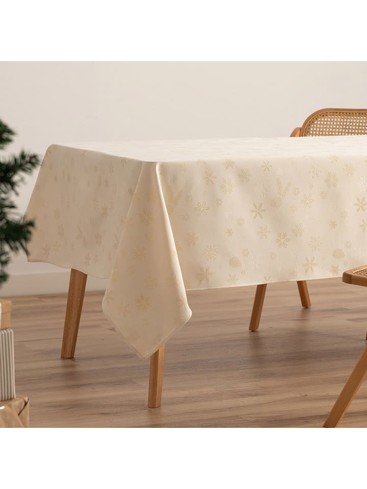 GAMUSI Obrus "Flake" w kolorze kremowym rozmiar: 140x240 cm