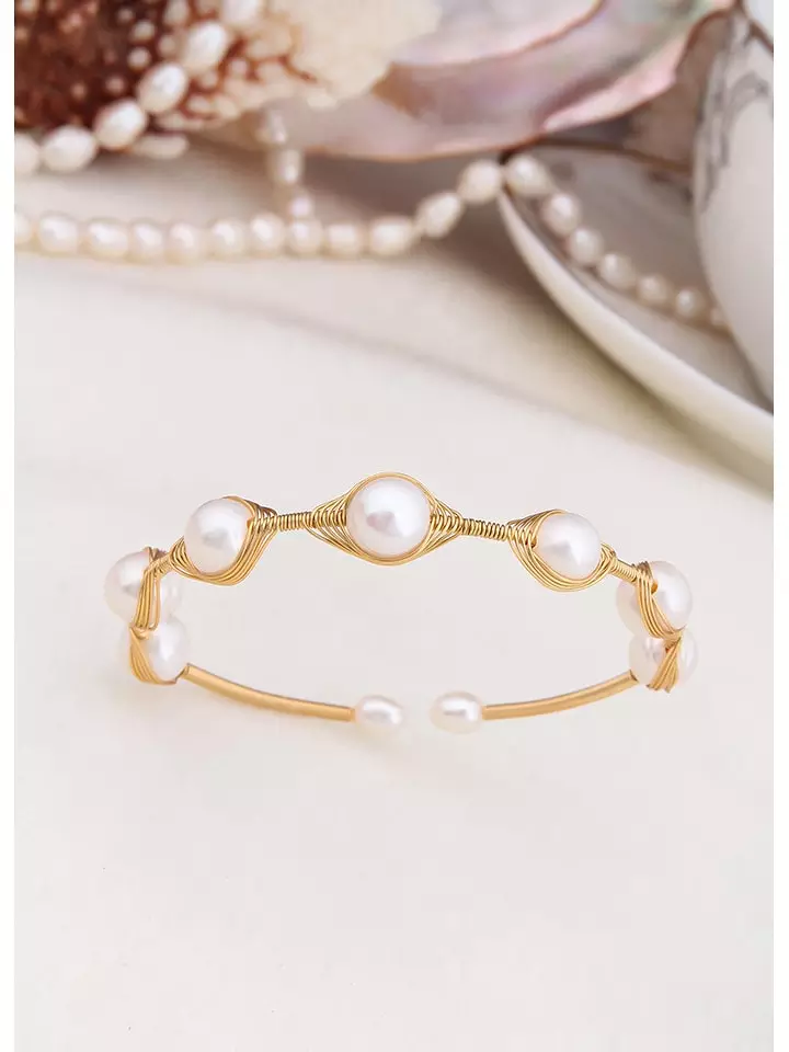 L'Atelier de Gaia Pozłacana bransoletka z perłami rozmiar: onesize