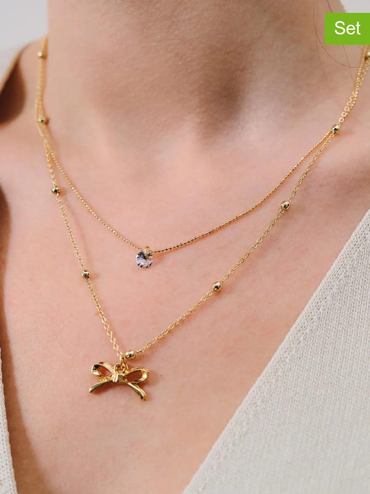 Lodie Silver Naszyjniki (2 szt.) z elementami ozdobnymi rozmiar: onesize