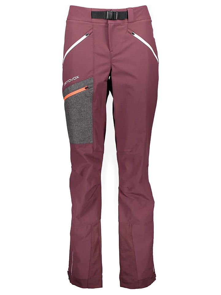 ORTOVOX Softshellowe spodnie narciarskie "Cevedale" w kolorze bordowym rozmiar: M