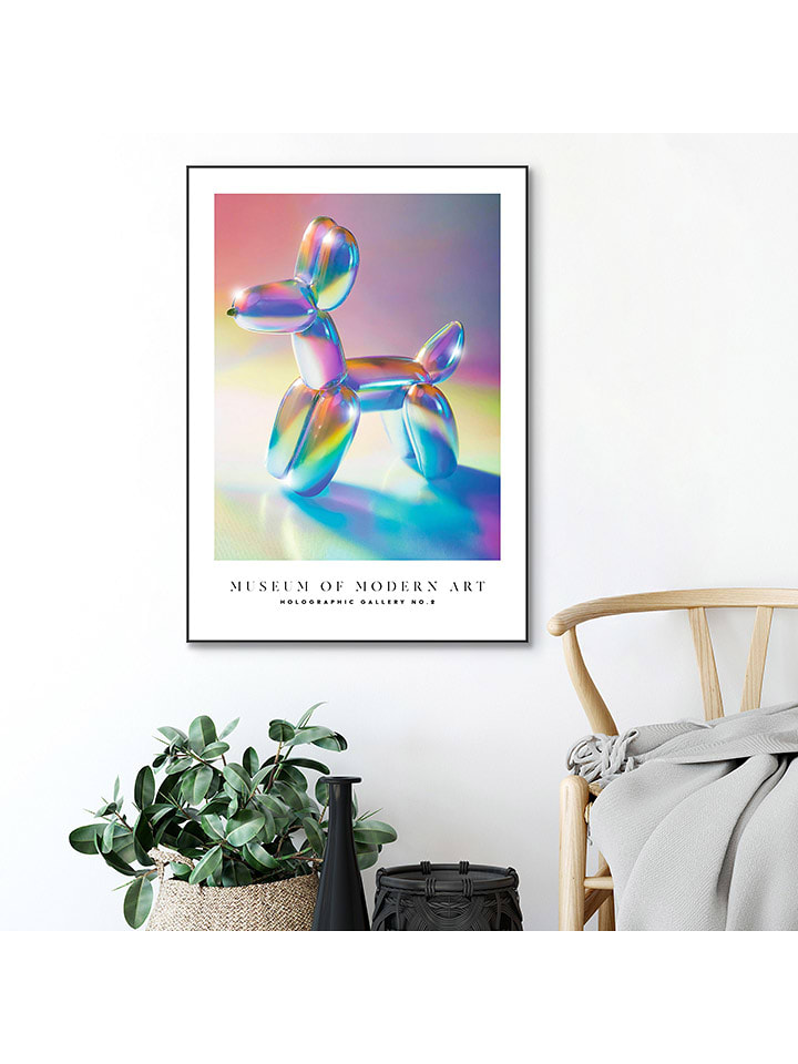 Orangewallz Druk artystyczny "Art Balloon Dog" w ramce rozmiar: 50x70 cm