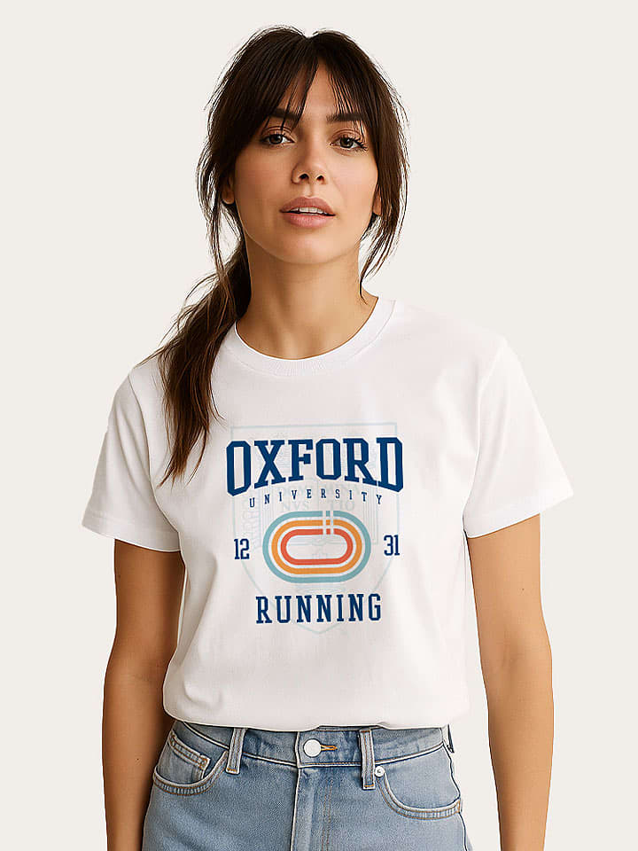 WOOOP Koszulka "Oxford Universite Running" w kolorze białym rozmiar: XL