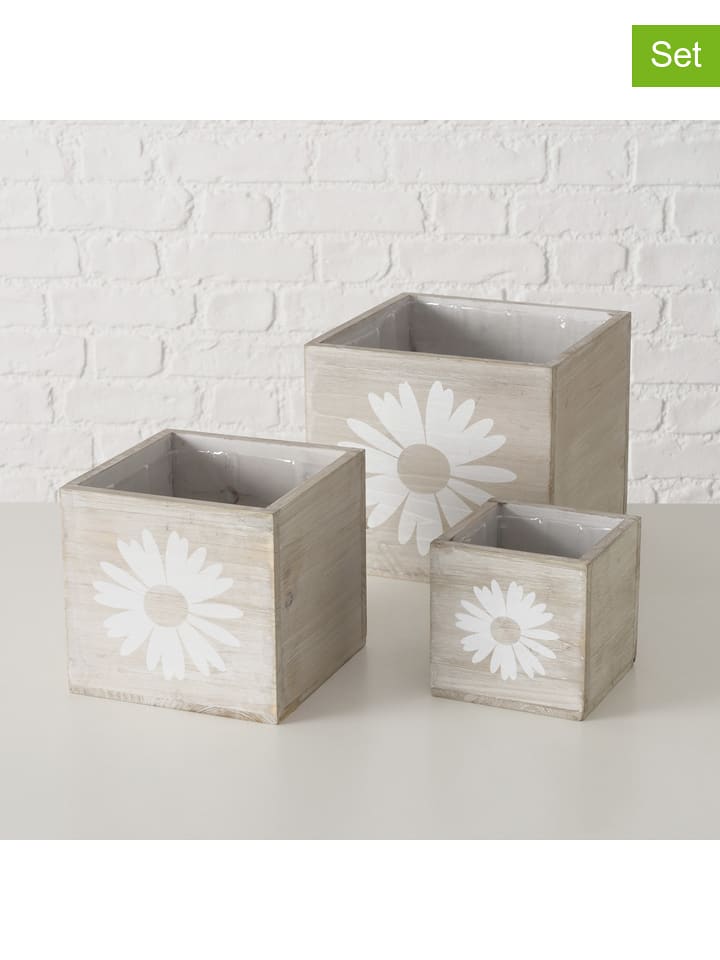 Boltze Osłonki (3 szt.) w kolorze beżowym na doniczkę rozmiar: onesize