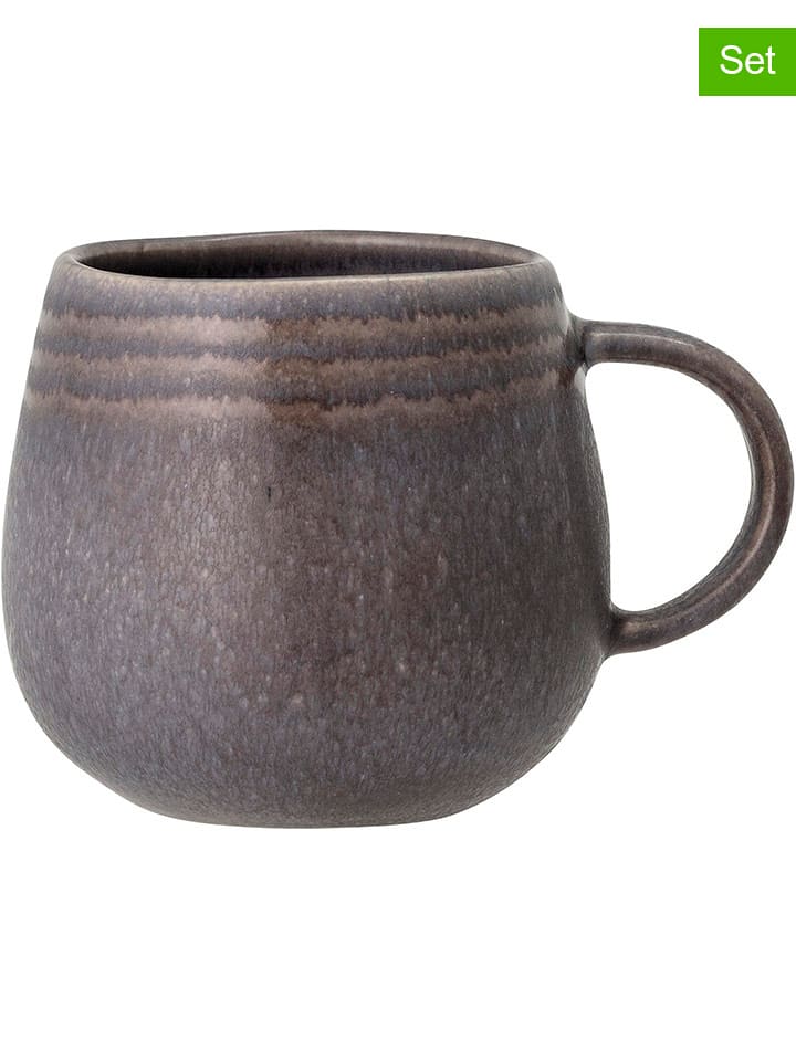 Bloomingville Kubki jumbo (2 szt.) "Raben" w kolorze szarym - 360 ml rozmiar: onesize