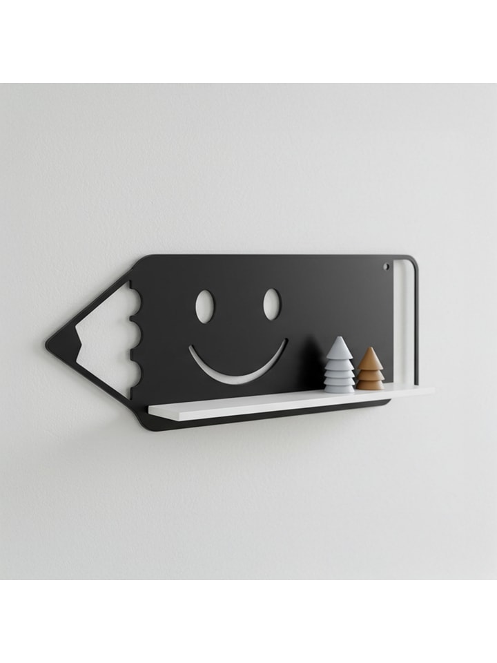 Woody Kids Regał ścienny w kolorze czarno-białym - 33 x 20 x 10 cm rozmiar: onesize