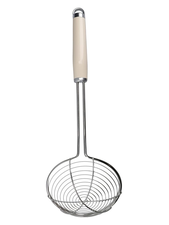 KitchenAid Łyżka cedzakowa w kolorze srebrno-kremowym - dł. 36 cm rozmiar: onesize
