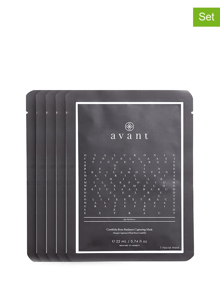 Avant Maski różane do twarzy (5 szt.) - po 22 ml rozmiar: onesize