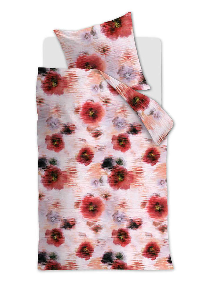 Beddinghouse Komplet pościeli satynowej "Minka" w kolorze czerwono-fioletowym rozmiar: 155x220 cm