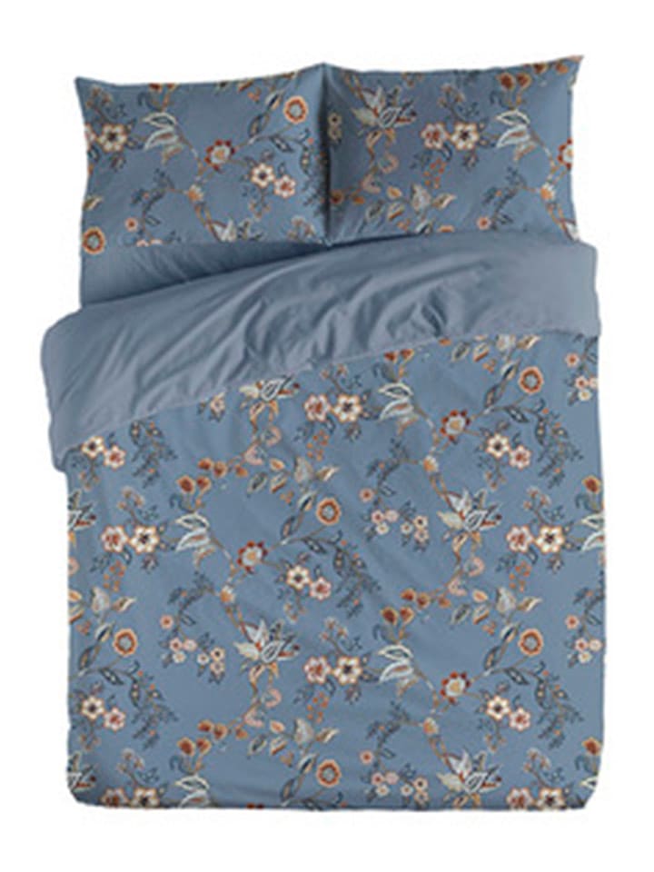 Monsun Perkalowa poszwa "Goa" w kolorze niebieskim na kołdrę rozmiar: 260x240 cm