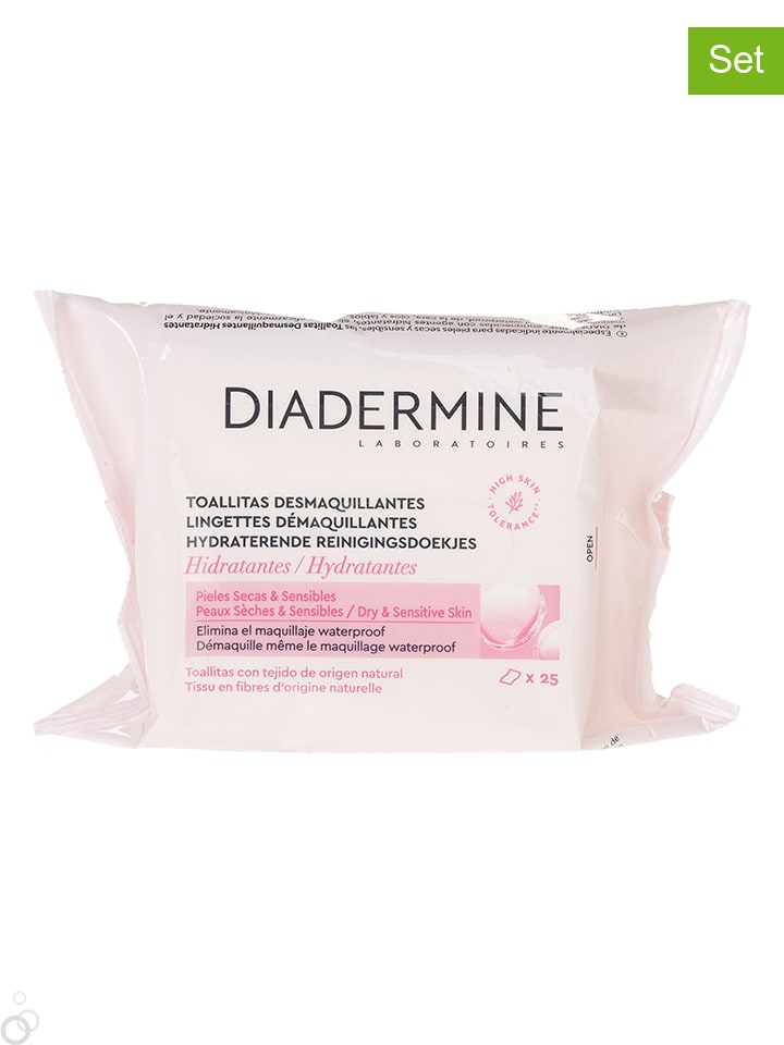 DIADERMINE Chusteczki do demakijażu - 3x 25 szt. rozmiar: onesize