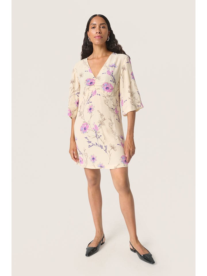 Soaked in Luxury Sukienka w kolorze kremowo-fioletowym rozmiar: L