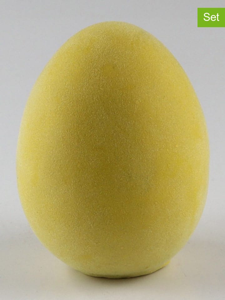 AM Design Figurki dekoracyjne (2 szt.) w kolorze żółtym - wys. 12 x Ø 8 cm rozmiar: onesize