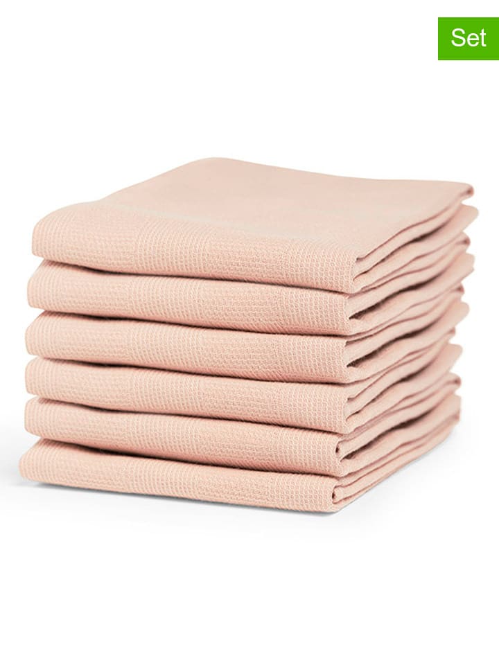 Cinderella Ściereczki (6 szt.) w kolorze jasnoróżowym do naczyń - 65 x 60 cm rozmiar: onesize