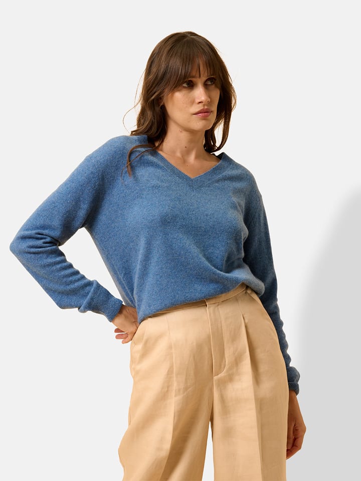 Just Cashmere Kaszmirowy sweter "Nora" w kolorze niebieskim rozmiar: XL