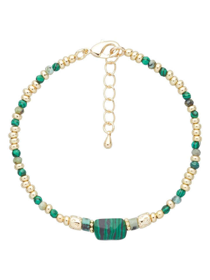 U.S. Polo Assn. Pozłacana bransoletka z malachitem i turkusem rozmiar: onesize