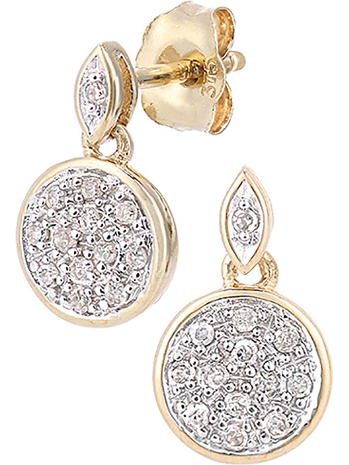 Revoni Złote kolczyki-wkrętki z diamentami rozmiar: onesize