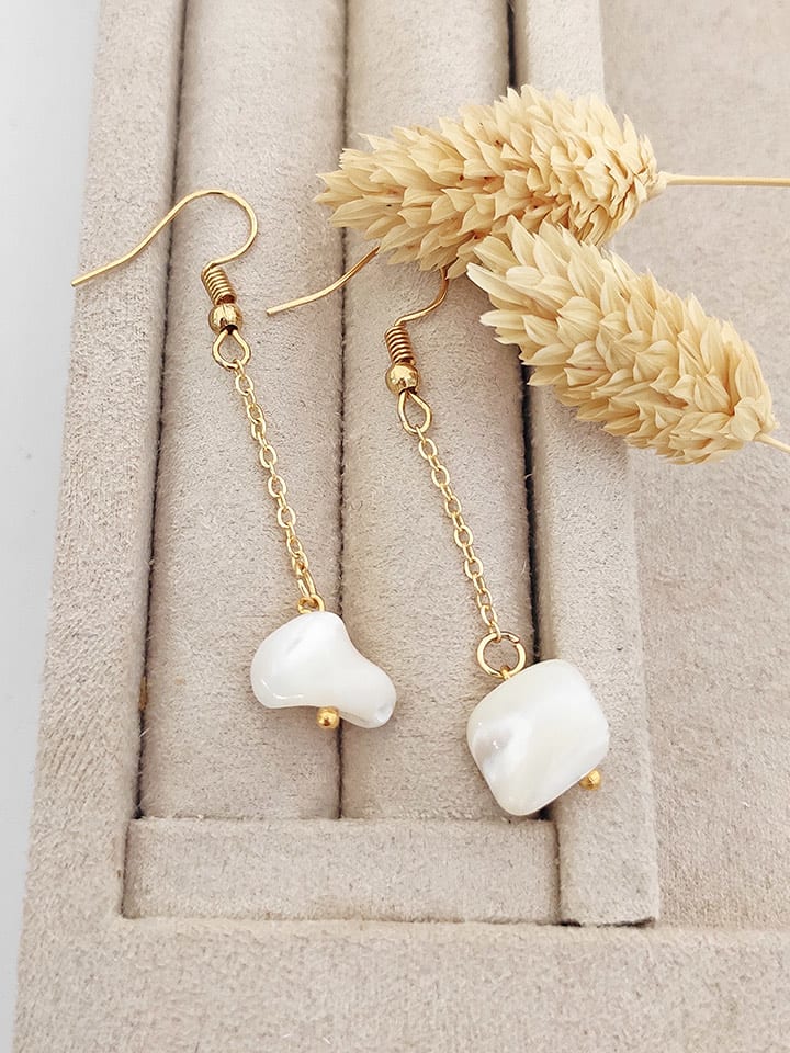 Nakkash Pozłacane kolczyki z masą perłową rozmiar: onesize